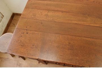 アンティーク家具　重厚!!天板がナラ材の骨太作業台2(ダイニングテーブル)