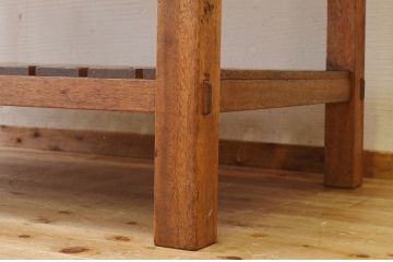 アンティーク家具　重厚!!天板がナラ材の骨太作業台2(ダイニングテーブル)