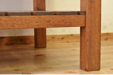 アンティーク家具　重厚!!天板がナラ材の骨太作業台2(ダイニングテーブル)