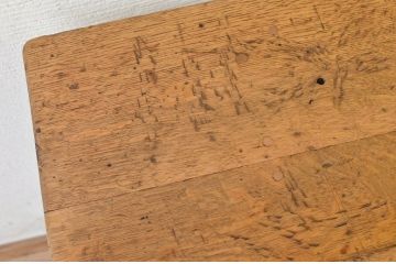 アンティーク家具　重厚!!天板がナラ材の骨太作業台3(ダイニングテーブル)