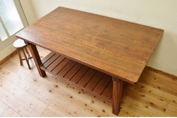 アンティーク家具　重厚!!天板がナラ材の骨太作業台4(ダイニングテーブル)