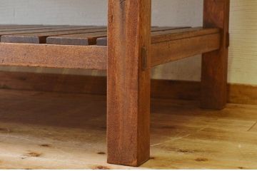 アンティーク家具　重厚!!天板がナラ材の骨太作業台4(ダイニングテーブル)