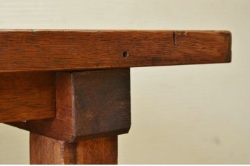 アンティーク家具　重厚!!天板がナラ材の骨太作業台4(ダイニングテーブル)