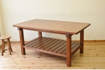 アンティーク家具　重厚!!天板がナラ材の骨太作業台4(ダイニングテーブル)