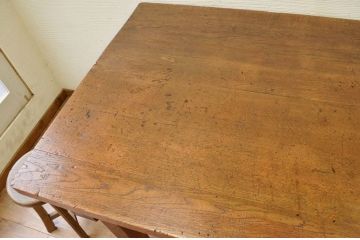 アンティーク家具　重厚!!天板がナラ材の骨太ダイニングテーブル3(作業台)