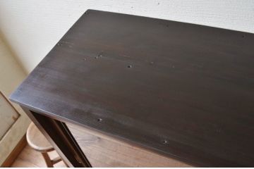 アンティーク家具　アンティーク古い木の脚付き収納棚