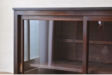 アンティーク家具　アンティーク古い木の脚付き収納棚