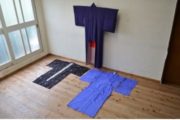 ○大正〜昭和初期!錦紗縮緬着物3点セット1