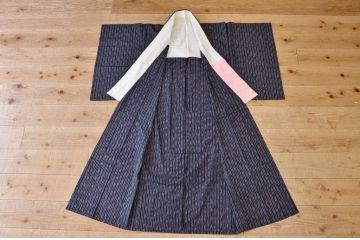 ○古い木綿絣着物3点セット(古布)