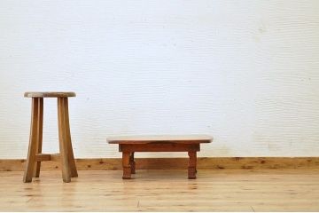 天板一枚板!古い欅材の小さなちゃぶ台