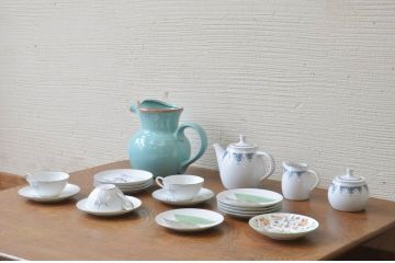 ○古いノリタケティーポットなど洋食器19点セット