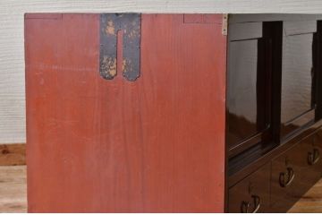 極上美品!古い欅材の漆の綺麗な時代箪笥ローボード