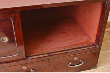 極上美品!古い欅材の漆の綺麗な時代箪笥ローボード