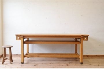 アンティーク家具　1980〜90年頃　古い学校の大きな作業台2