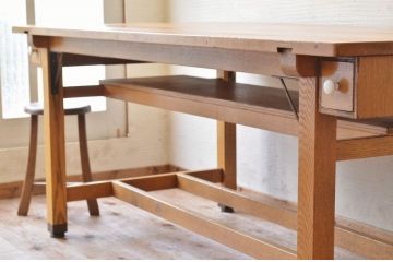 アンティーク家具　1980〜90年頃　古い学校の大きな作業台2