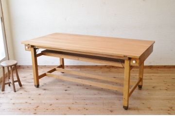 アンティーク家具　1980〜90年頃　古い学校の大きな作業台2
