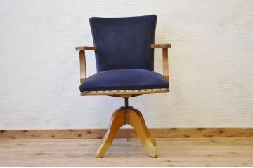アンティーク家具　古いナラ材のアンティーク回転椅子