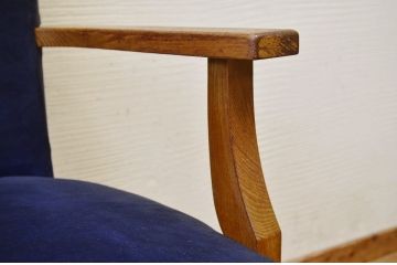 アンティーク家具　古いナラ材のアンティーク回転椅子