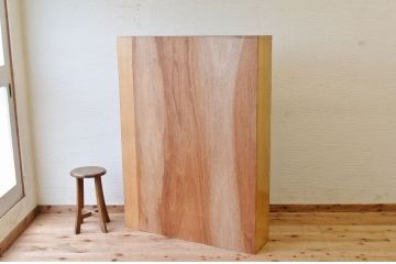 レトロ家具　レトロなデザインの薄型収納棚(本棚)