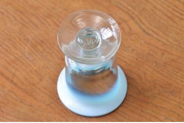 ○大正〜昭和初期!　青色乳白吹きガラス氷コップ2