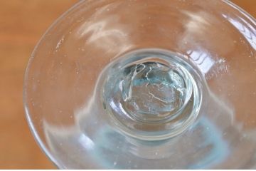 ○大正〜昭和初期!　青色乳白吹きガラス氷コップ2