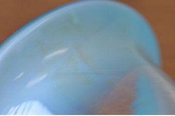 ○大正〜昭和初期!　青色乳白吹きガラス氷コップ2