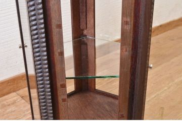 アンティーク家具　古い雑貨屋の五角形回転ガラスケース(ショーケース)