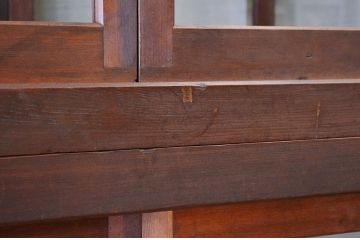 アンティーク家具　希少!古い商家の両面引き戸収納棚(ガラスケース)
