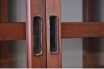 アンティーク家具　希少!古い商家の両面引き戸収納棚(ガラスケース)