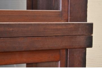 アンティーク家具　希少!古い商家の両面引き戸収納棚(ガラスケース)