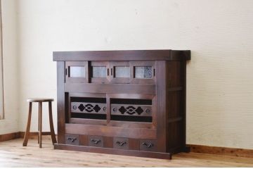 アンティーク家具　古民具　骨董　四尺水屋箪笥サイドボード2