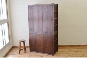 アンティーク家具　古民具　骨董　明治時代二段重ねアンティーク3尺水屋箪笥
