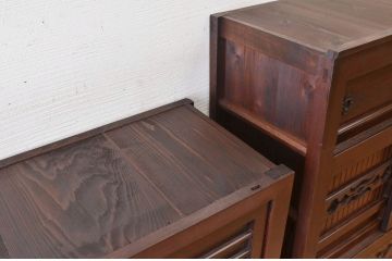 アンティーク家具　古民具　骨董　明治時代二段重ねアンティーク3尺水屋箪笥
