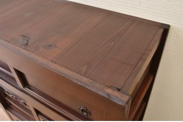 アンティーク家具　古民具　骨董　明治時代二段重ねアンティーク3尺水屋箪笥
