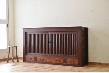 アンティーク家具　古民具　骨董　明治〜大正時代　収納箪笥サイドボード(水屋箪笥)