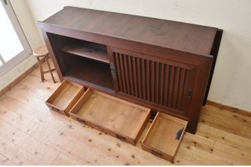 アンティーク家具　古民具　骨董　明治〜大正時代　収納箪笥サイドボード(水屋箪笥)