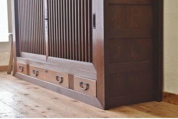 アンティーク家具　古民具　骨董　明治〜大正時代　収納箪笥サイドボード(水屋箪笥)