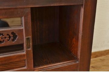 アンティーク家具　古民具　骨董　特別注文造　黒柿材の使われた三尺水屋箪笥