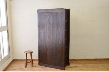 アンティーク家具　古民具　骨董　特別注文造　黒柿材の使われた三尺水屋箪笥