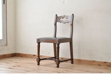 中古　ハンドメイド　ナラ材の椅子(イス)