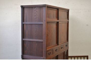 アンティーク家具　特別注文造り　引き戸が入れ替え可能　関東水屋箪笥
