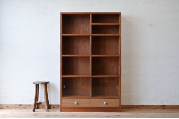 アンティーク家具　引き出し付きアンティーク本棚