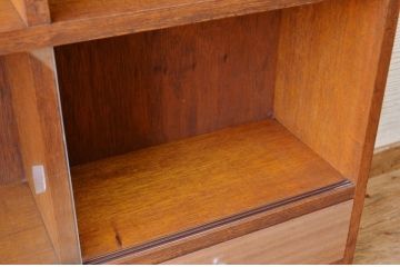 アンティーク家具　引き出し付きアンティーク本棚