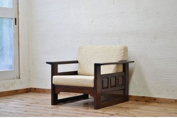 中古　北海道民芸ソファ1脚両肘掛付き1