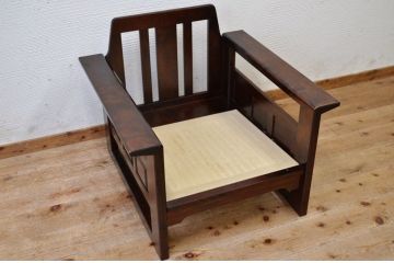 中古　北海道民芸ソファ1脚両肘掛付き1