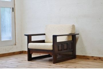 中古　北海道民芸ソファ1脚両肘掛付き2