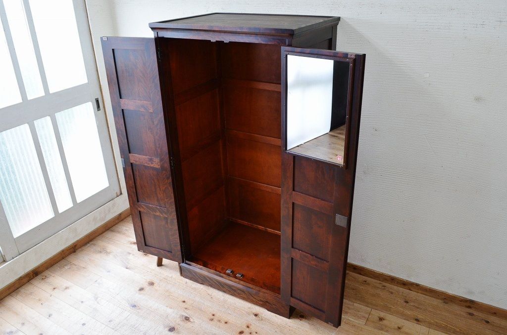 中古　北海道民芸家具ワードローブ(洋服箪笥)