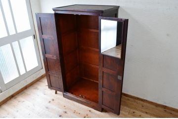 中古　北海道民芸家具ワードローブ(洋服箪笥)