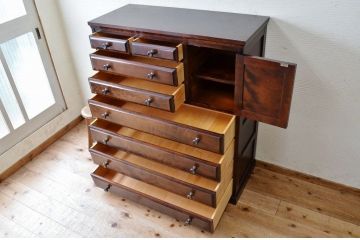 中古　北海道民芸家具チェスト(箪笥)