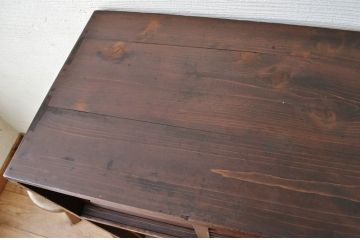アンティーク家具　モールガラスアンティーク収納棚(下駄箱)